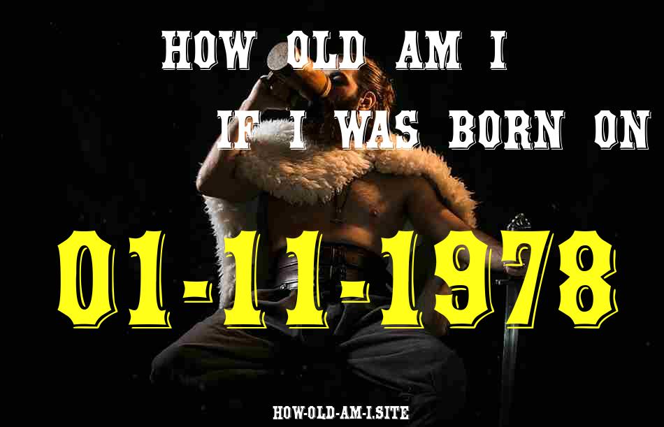 ᐈ Born On 01 November 1978 My Age in 2024? [100% ACCURATE Age Calculator!]