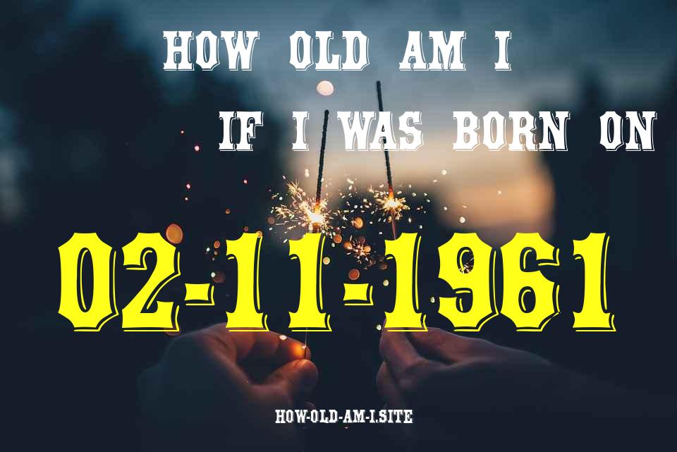 ᐈ Born On 02 November 1961 My Age in 2024? [100% ACCURATE Age Calculator!]