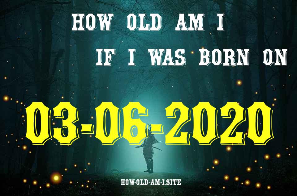 ᐈ Born On 03 June 2020 My Age in 2024? [100% ACCURATE Age Calculator!]