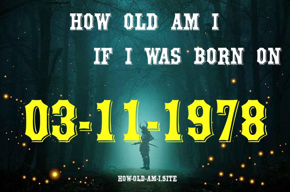 ᐈ Born On 03 November 1978 My Age in 2024? [100% ACCURATE Age Calculator!]