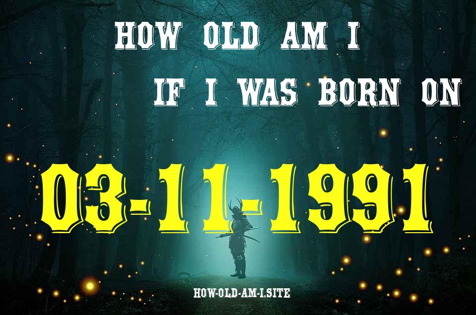 ᐈ Born On 03 November 1991 My Age in 2024? [100% ACCURATE Age Calculator!]