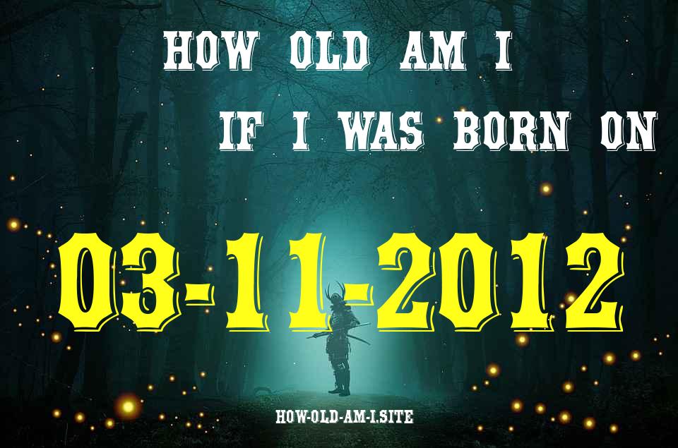 ᐈ Born On 03 November 2012 My Age in 2024? [100% ACCURATE Age Calculator!]