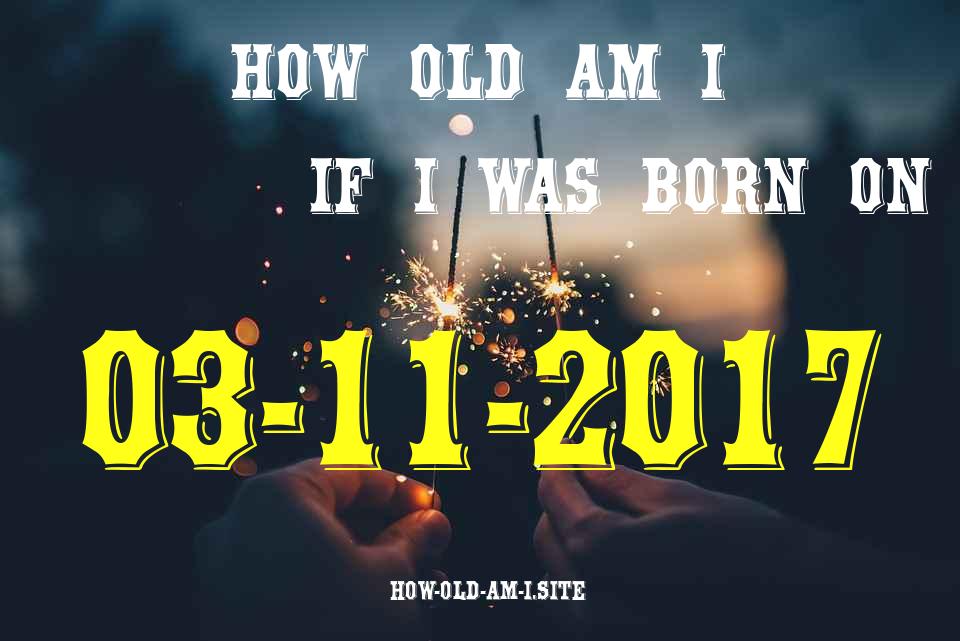 ᐈ Born On 03 November 2017 My Age in 2024? [100% ACCURATE Age Calculator!]