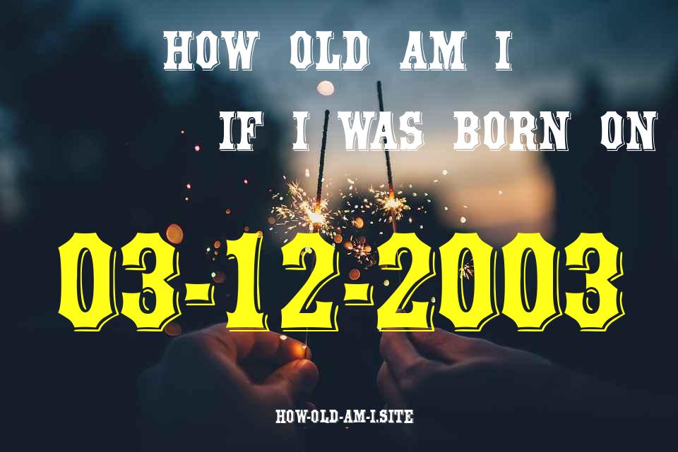 ᐈ Born On 03 December 2003 My Age in 2024? [100% ACCURATE Age Calculator!]