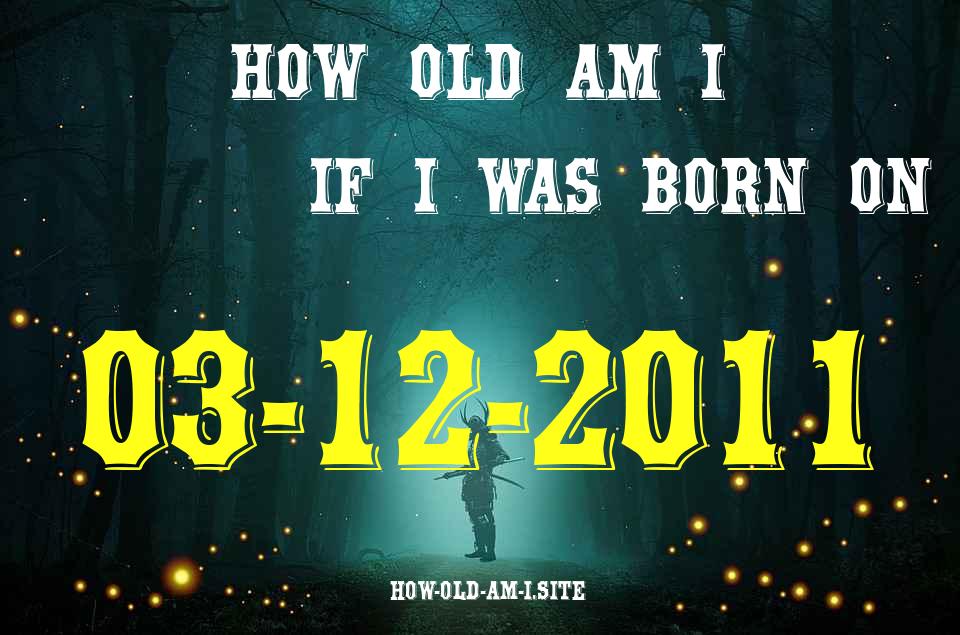 ᐈ Born On 03 December 2011 My Age in 2024? [100% ACCURATE Age Calculator!]