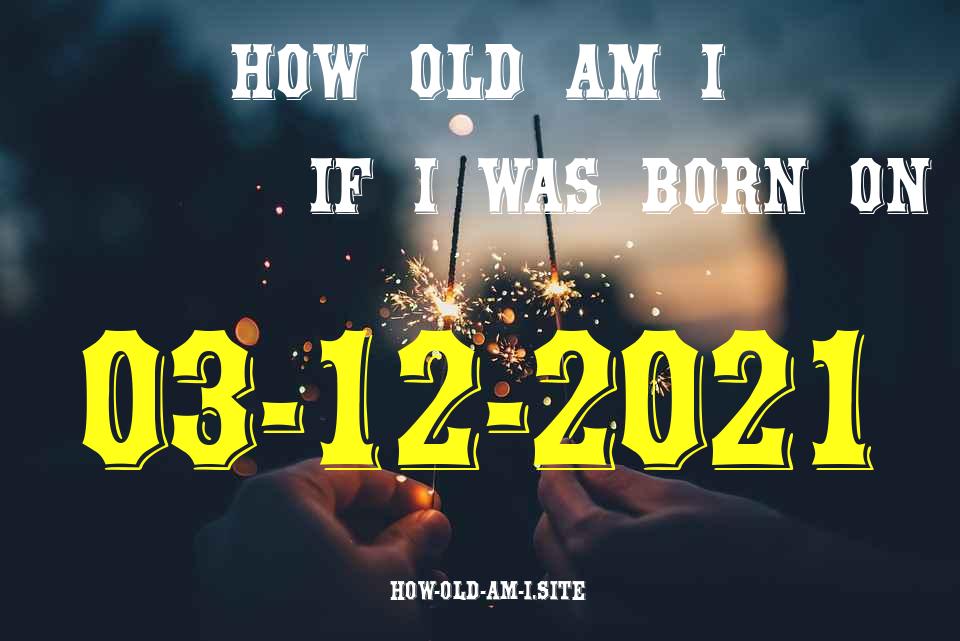 ᐈ Born On 03 December 2021 My Age in 2024? [100% ACCURATE Age Calculator!]