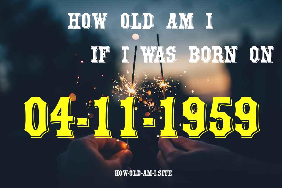 ᐈ Born On 04 November 1959 My Age in 2024? [100% ACCURATE Age Calculator!]