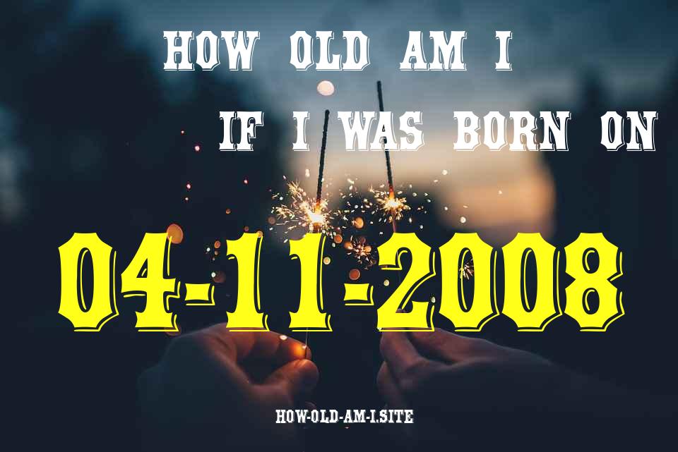 ᐈ Born On 04 November 2008 My Age in 2024? [100% ACCURATE Age Calculator!]
