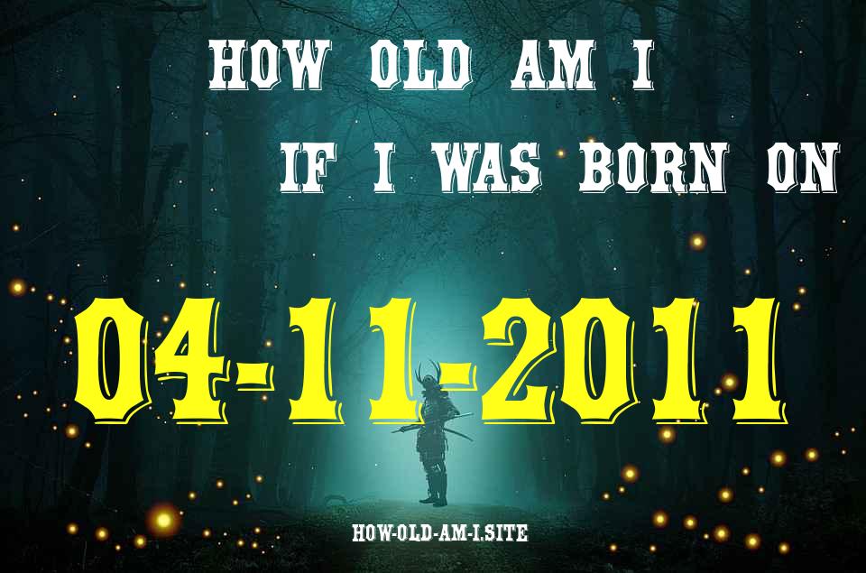 ᐈ Born On 04 November 2011 My Age in 2024? [100% ACCURATE Age Calculator!]