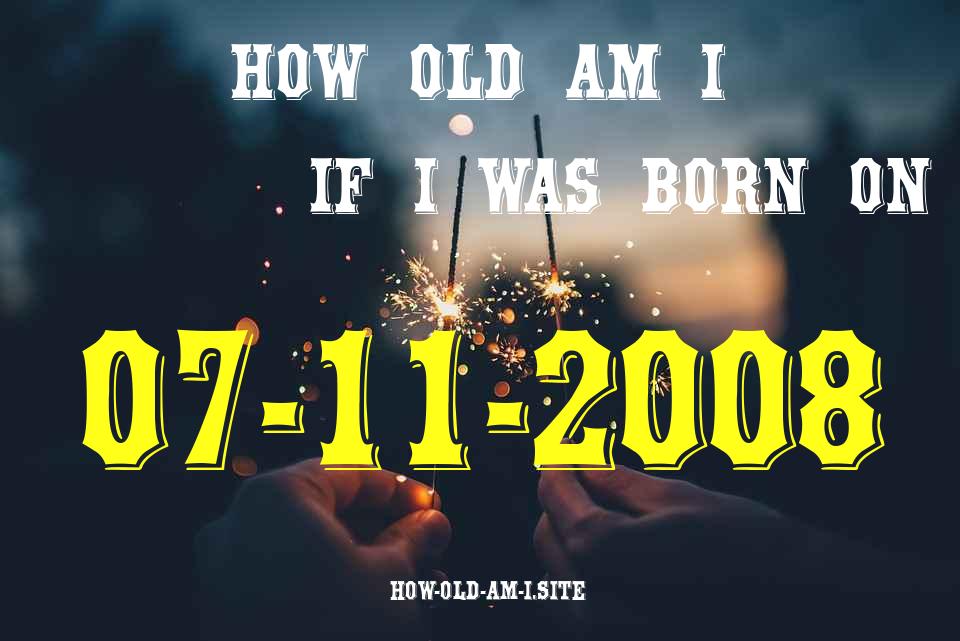 ᐈ Born On 07 November 2008 My Age in 2024? [100% ACCURATE Age Calculator!]