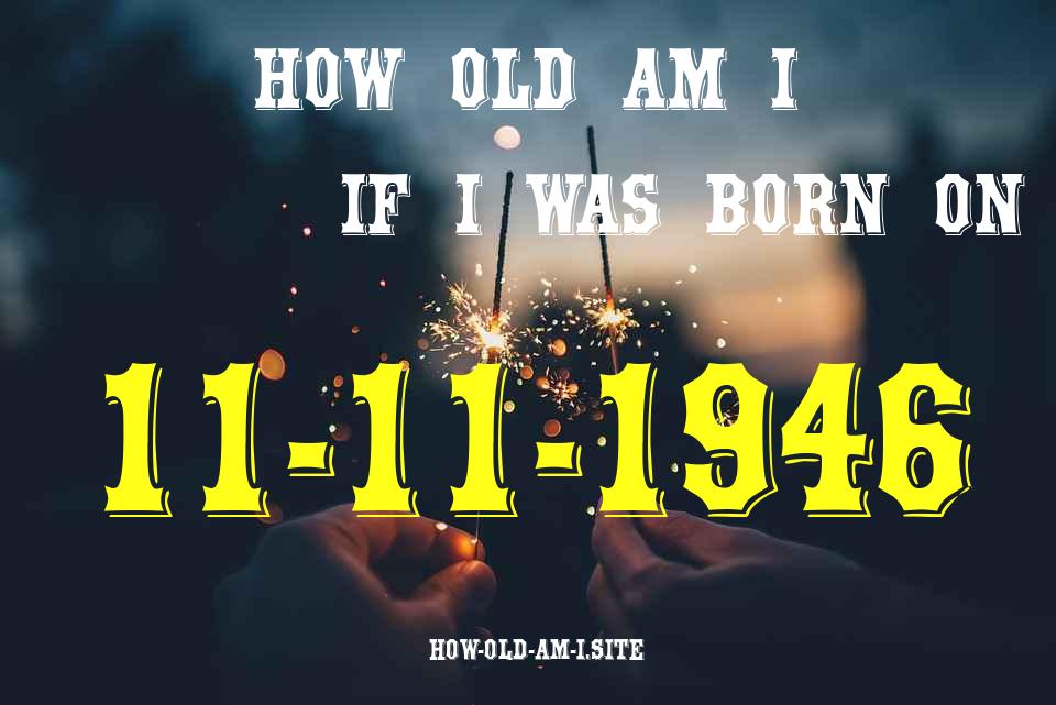 ᐈ Born On 11 November 1946 My Age in 2024? [100% ACCURATE Age Calculator!]