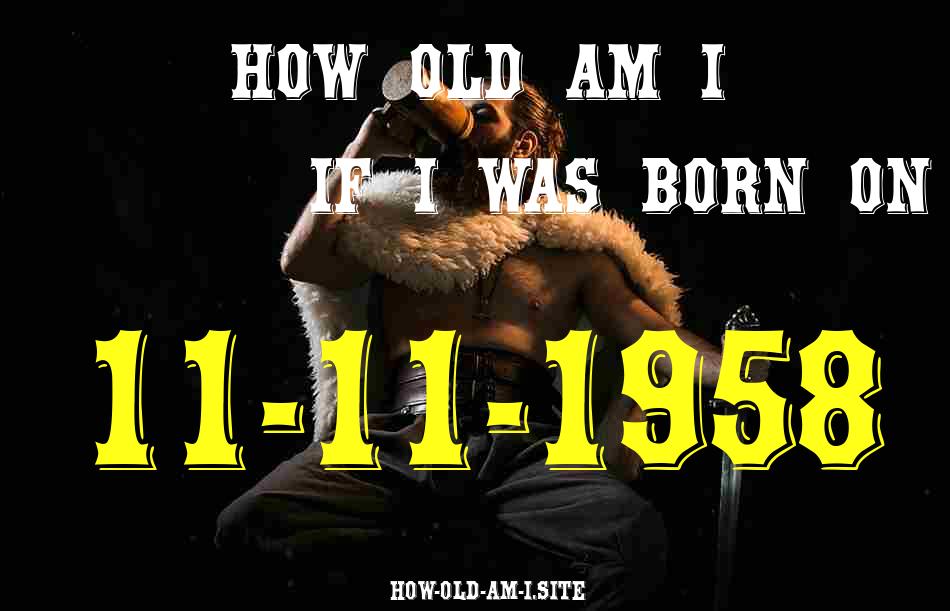 ᐈ Born On 11 November 1958 My Age in 2024? [100% ACCURATE Age Calculator!]