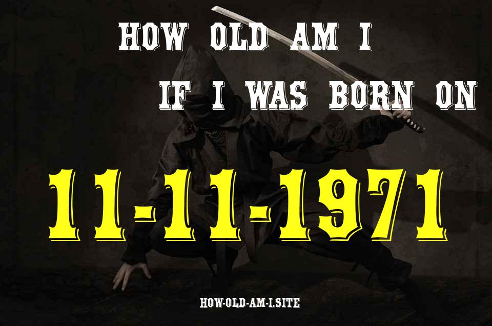 ᐈ Born On 11 November 1971 My Age in 2024? [100% ACCURATE Age Calculator!]