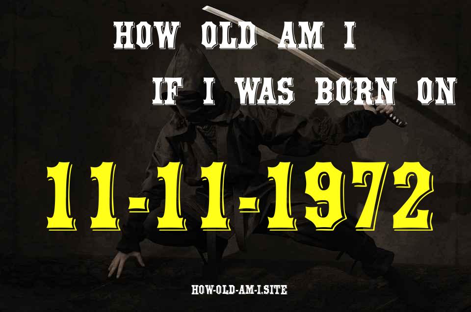 ᐈ Born On 11 November 1972 My Age in 2024? [100% ACCURATE Age Calculator!]