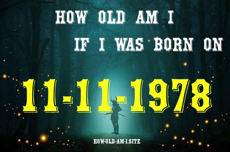 ᐈ Born On 11 November 1978 My Age in 2024? [100% ACCURATE Age Calculator!]