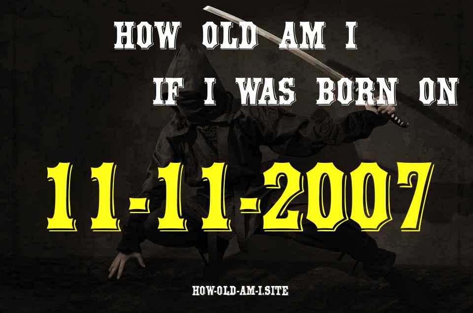 ᐈ Born On 11 November 2007 My Age in 2024? [100% ACCURATE Age Calculator!]