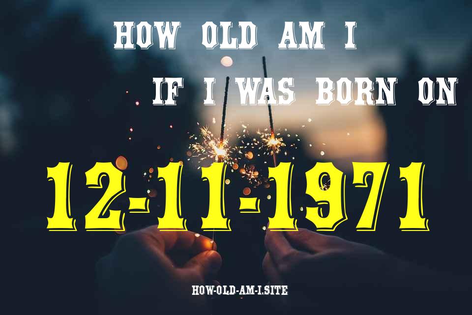 ᐈ Born On 12 November 1971 My Age in 2024? [100% ACCURATE Age Calculator!]