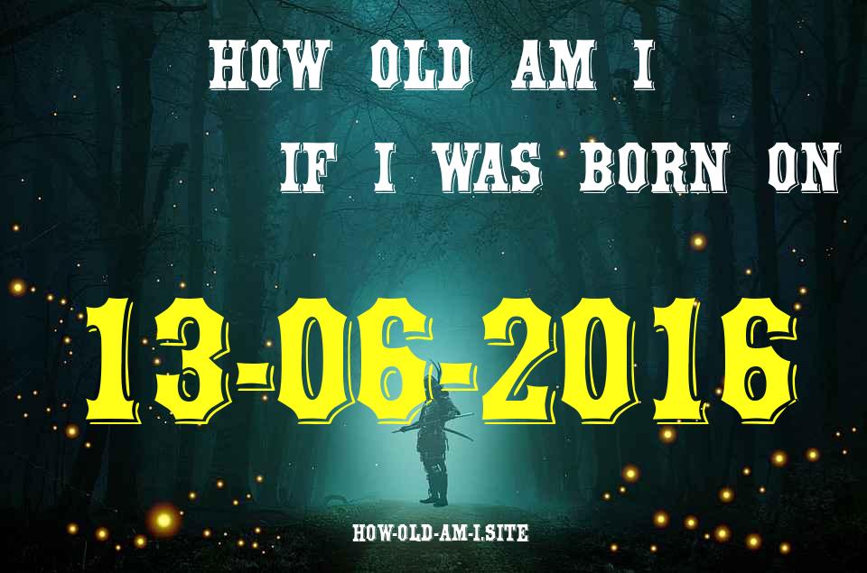 ᐈ Born On 13 June 2016 My Age in 2024? [100% ACCURATE Age Calculator!]