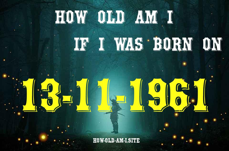 ᐈ Born On 13 November 1961 My Age in 2024? [100% ACCURATE Age Calculator!]