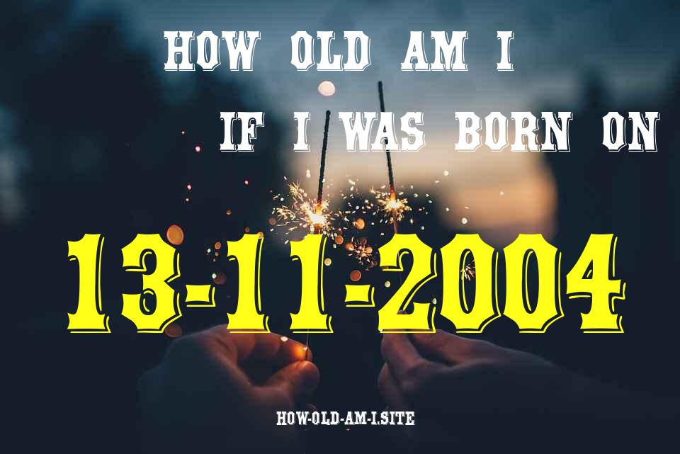 ᐈ Born On 13 November 2004 My Age in 2024? [100% ACCURATE Age Calculator!]