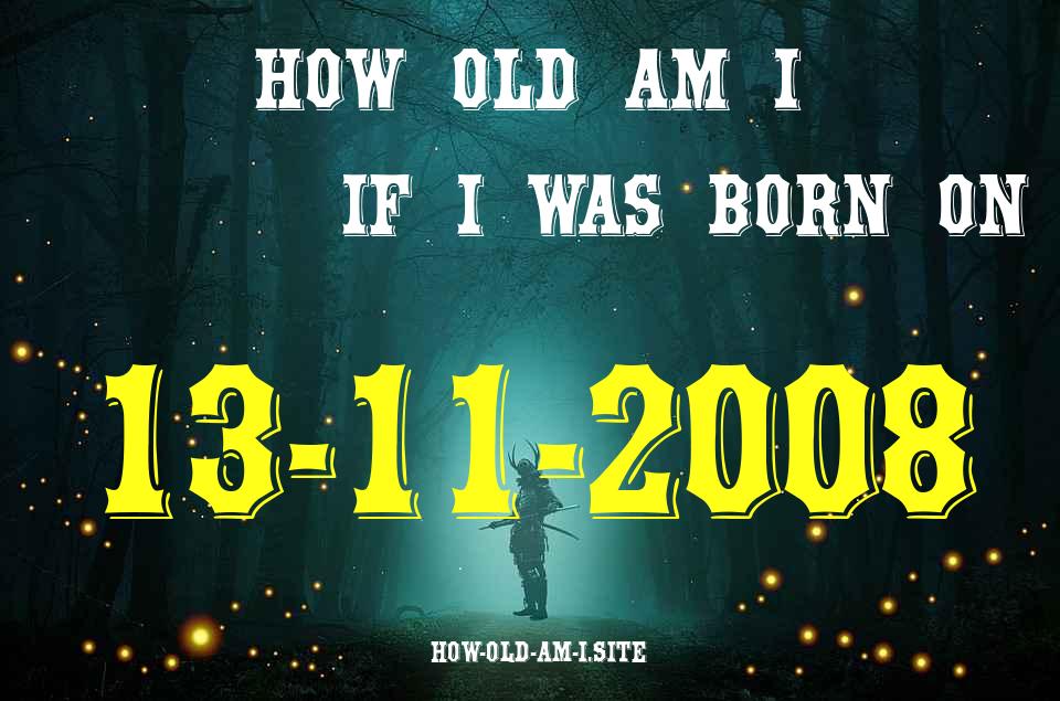 ᐈ Born On 13 November 2008 My Age in 2024? [100% ACCURATE Age Calculator!]