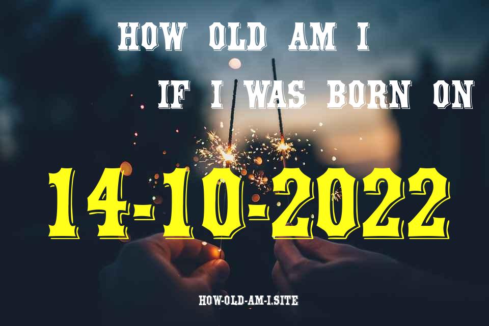 ᐈ Born On 14 October 2022 My Age in 2024? [100% ACCURATE Age Calculator!]