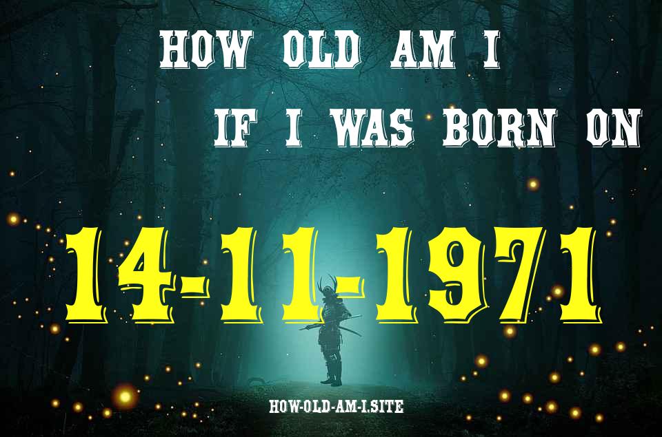 ᐈ Born On 14 November 1971 My Age in 2024? [100% ACCURATE Age Calculator!]