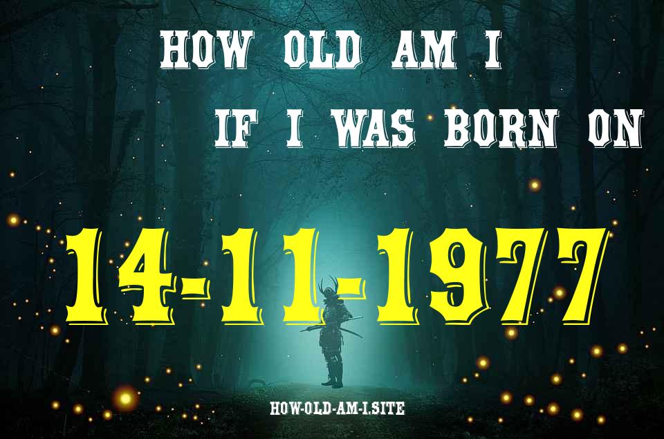 ᐈ Born On 14 November 1977 My Age in 2024? [100% ACCURATE Age Calculator!]
