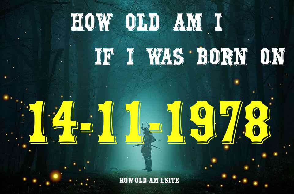 ᐈ Born On 14 November 1978 My Age in 2024? [100% ACCURATE Age Calculator!]