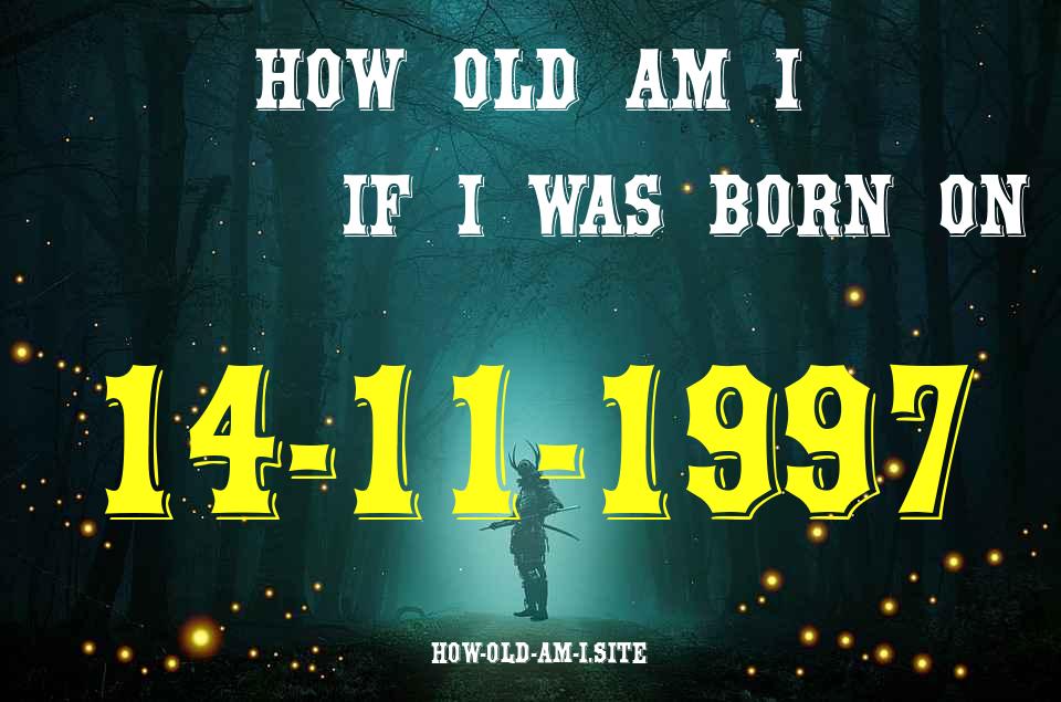 ᐈ Born On 14 November 1997 My Age in 2024? [100% ACCURATE Age Calculator!]