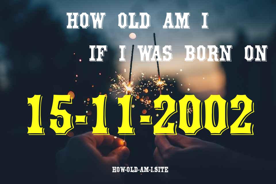 ᐈ Born On 15 November 2002 My Age in 2024? [100% ACCURATE Age Calculator!]