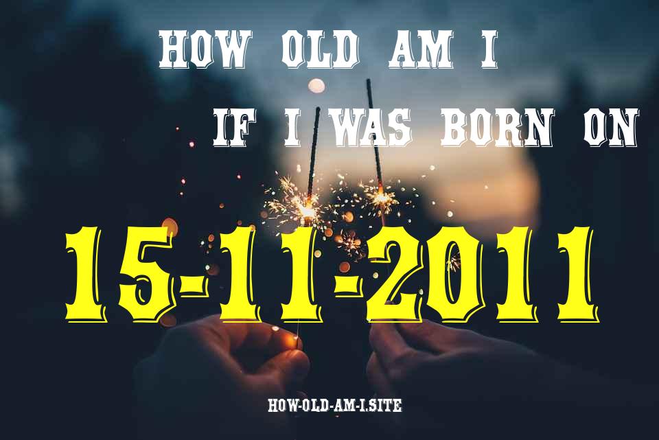ᐈ Born On 15 November 2011 My Age in 2024? [100% ACCURATE Age Calculator!]