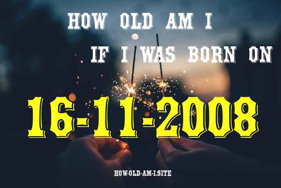 ᐈ Born On 16 November 2008 My Age in 2024? [100% ACCURATE Age Calculator!]
