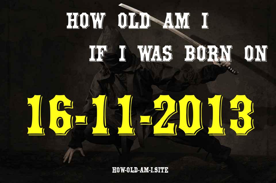 ᐈ Born On 16 November 2013 My Age in 2024? [100% ACCURATE Age Calculator!]