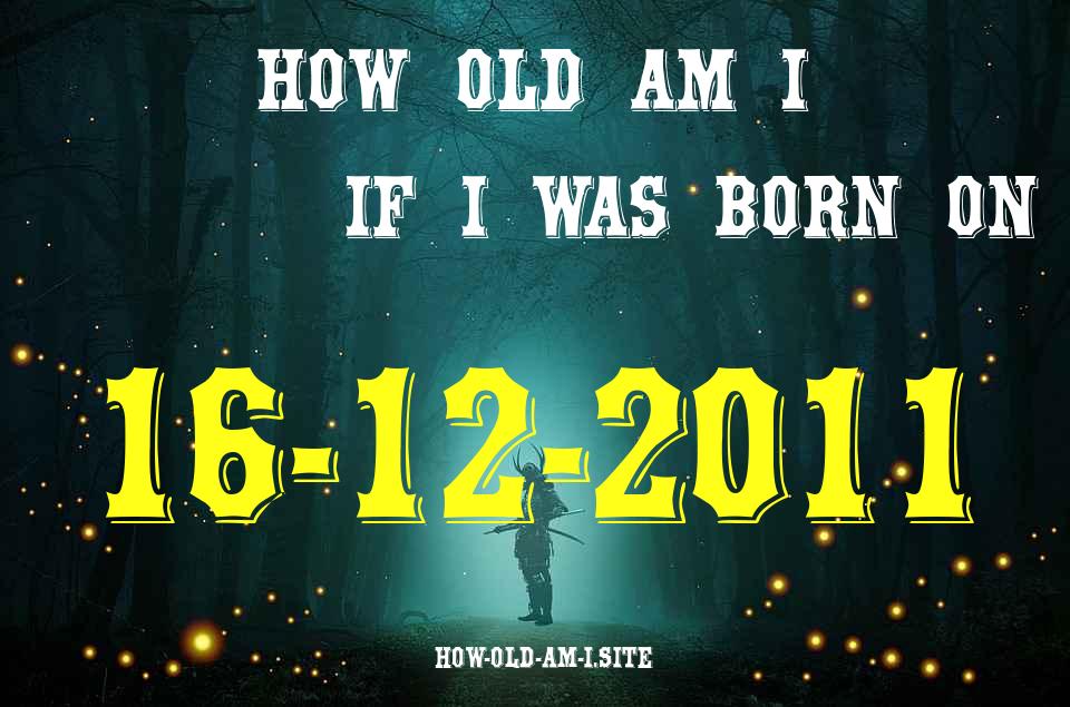 ᐈ Born On 16 December 2011 My Age in 2024? [100% ACCURATE Age Calculator!]