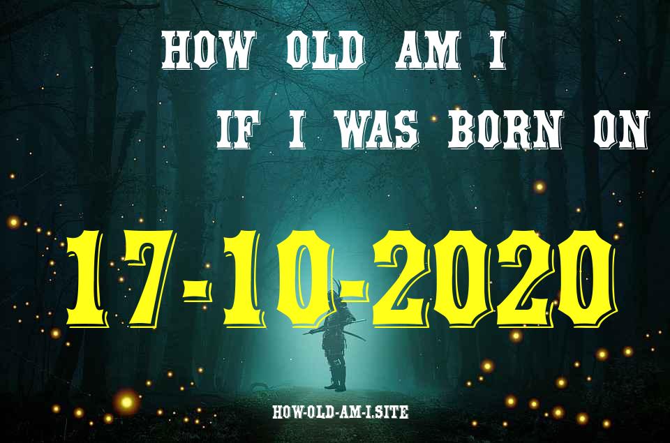 ᐈ Born On 17 October 2020 My Age in 2024? [100% ACCURATE Age Calculator!]