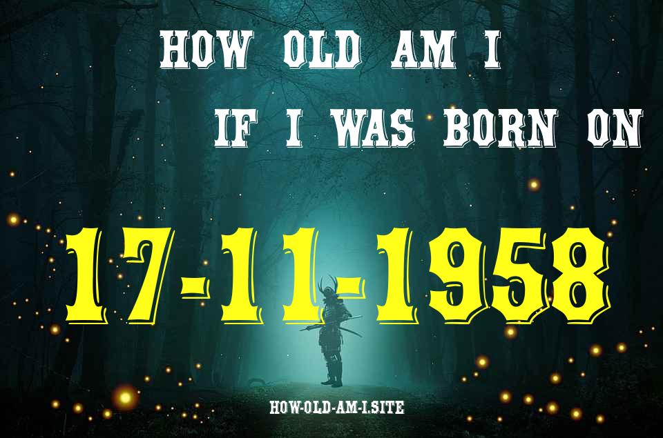 ᐈ Born On 17 November 1958 My Age in 2024? [100% ACCURATE Age Calculator!]