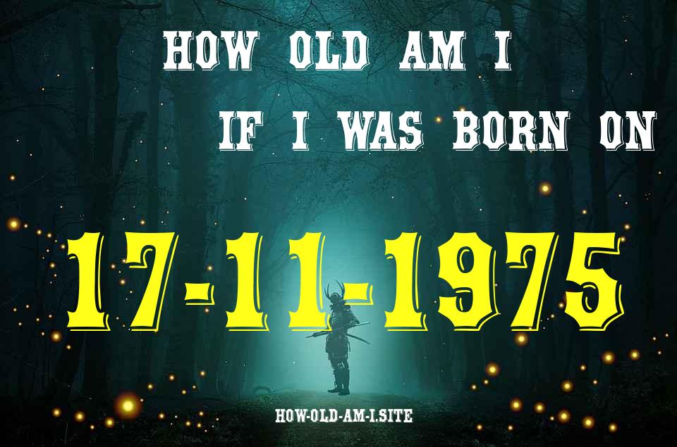 ᐈ Born On 17 November 1975 My Age in 2024? [100% ACCURATE Age Calculator!]