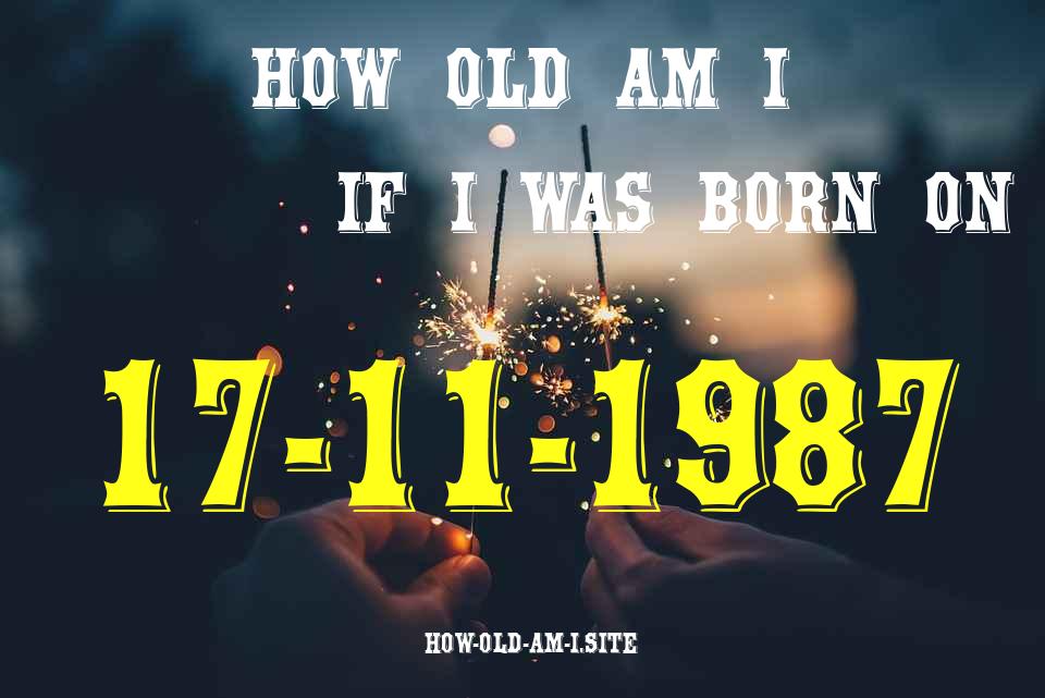 ᐈ Born On 17 November 1987 My Age in 2024? [100% ACCURATE Age Calculator!]