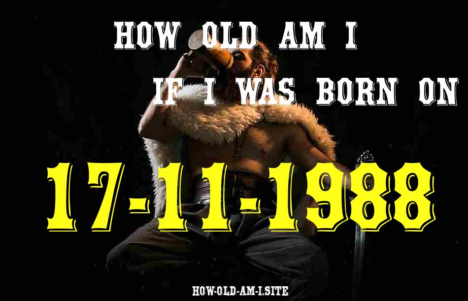 ᐈ Born On 17 November 1988 My Age in 2024? [100% ACCURATE Age Calculator!]