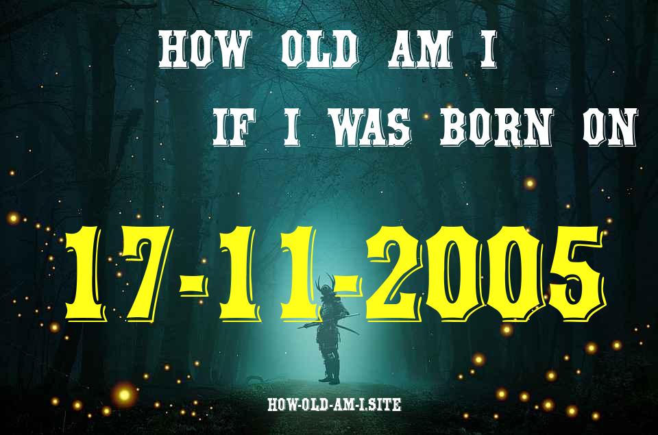 ᐈ Born On 17 November 2005 My Age in 2024? [100% ACCURATE Age Calculator!]