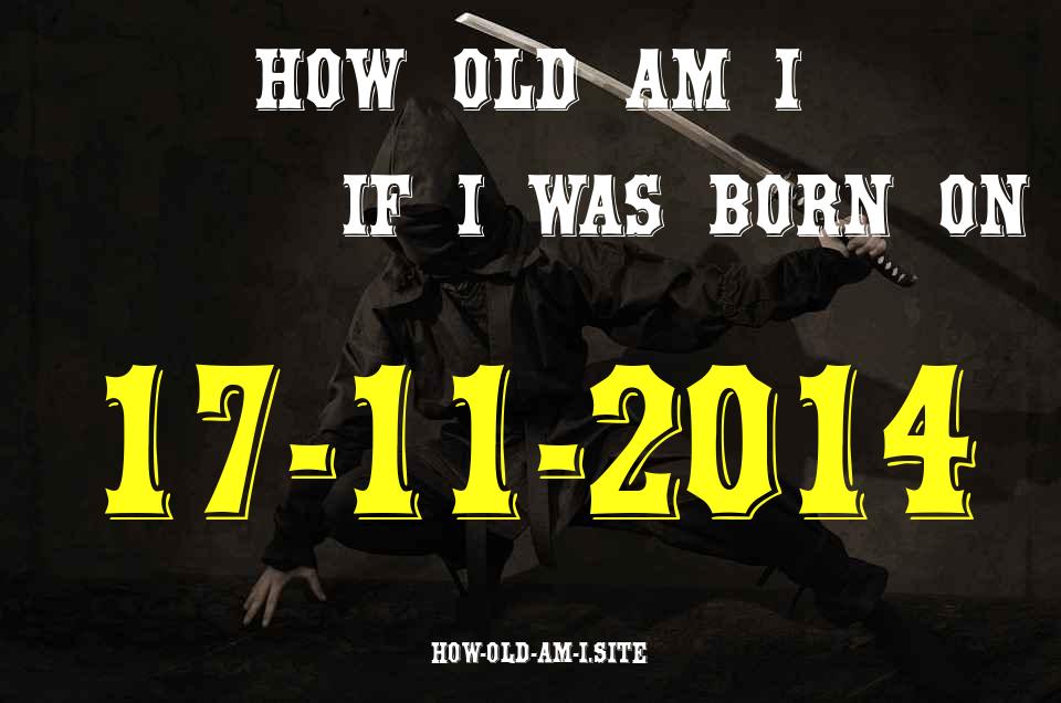 ᐈ Born On 17 November 2014 My Age in 2024? [100% ACCURATE Age Calculator!]