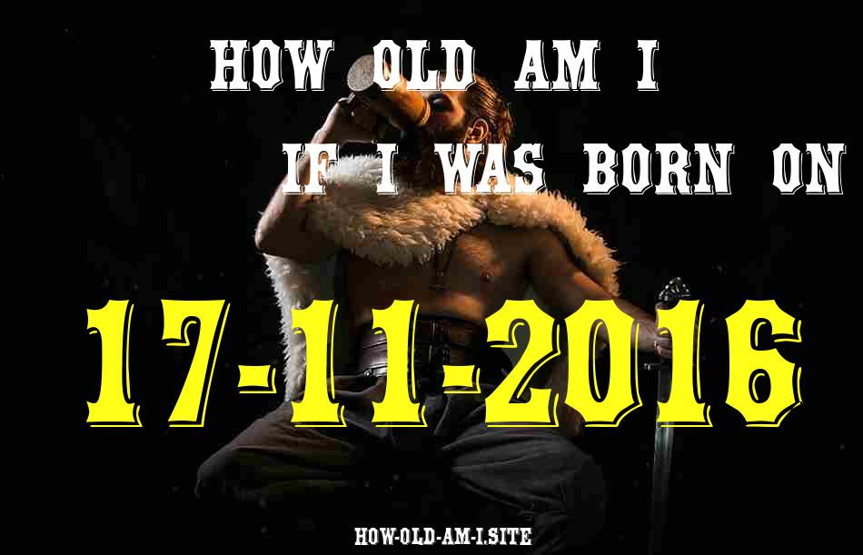 ᐈ Born On 17 November 2016 My Age in 2024? [100% ACCURATE Age Calculator!]
