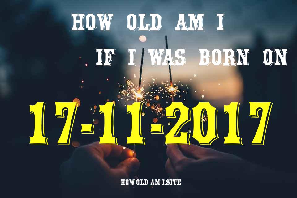 ᐈ Born On 17 November 2017 My Age in 2024? [100% ACCURATE Age Calculator!]