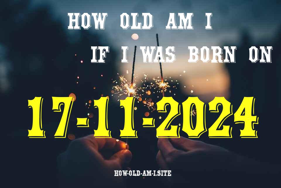 ᐈ Born On 17 November 2024 My Age in 2024? [100% ACCURATE Age Calculator!]