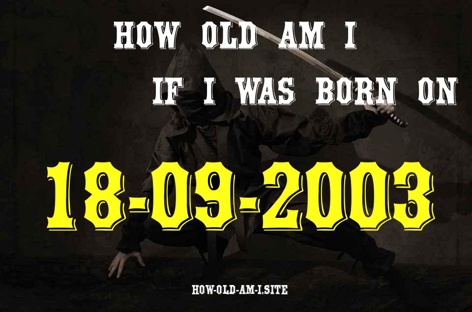 ᐈ Born On 18 September 2003 My Age in 2024? [100% ACCURATE Age Calculator!]