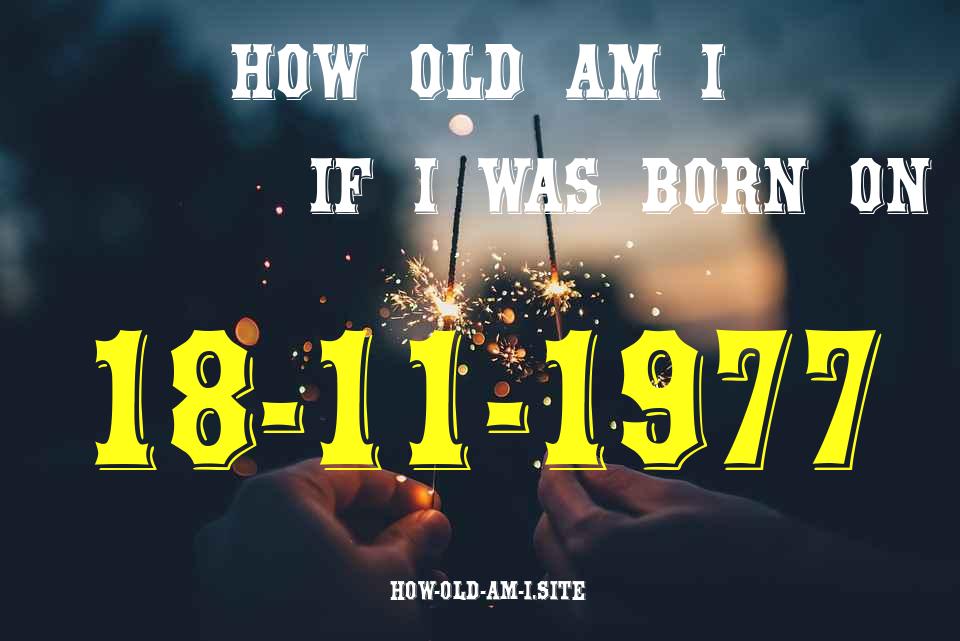 ᐈ Born On 18 November 1977 My Age in 2024? [100% ACCURATE Age Calculator!]
