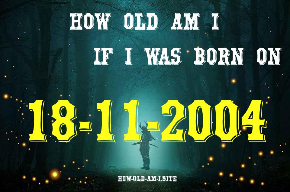 ᐈ Born On 18 November 2004 My Age in 2024? [100% ACCURATE Age Calculator!]