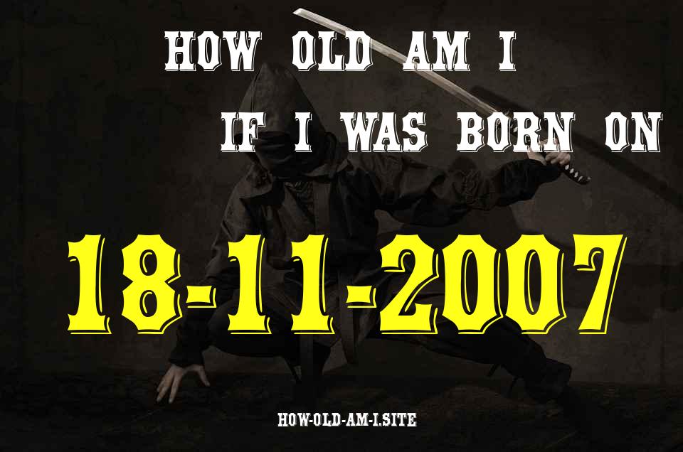 ᐈ Born On 18 November 2007 My Age in 2024? [100% ACCURATE Age Calculator!]