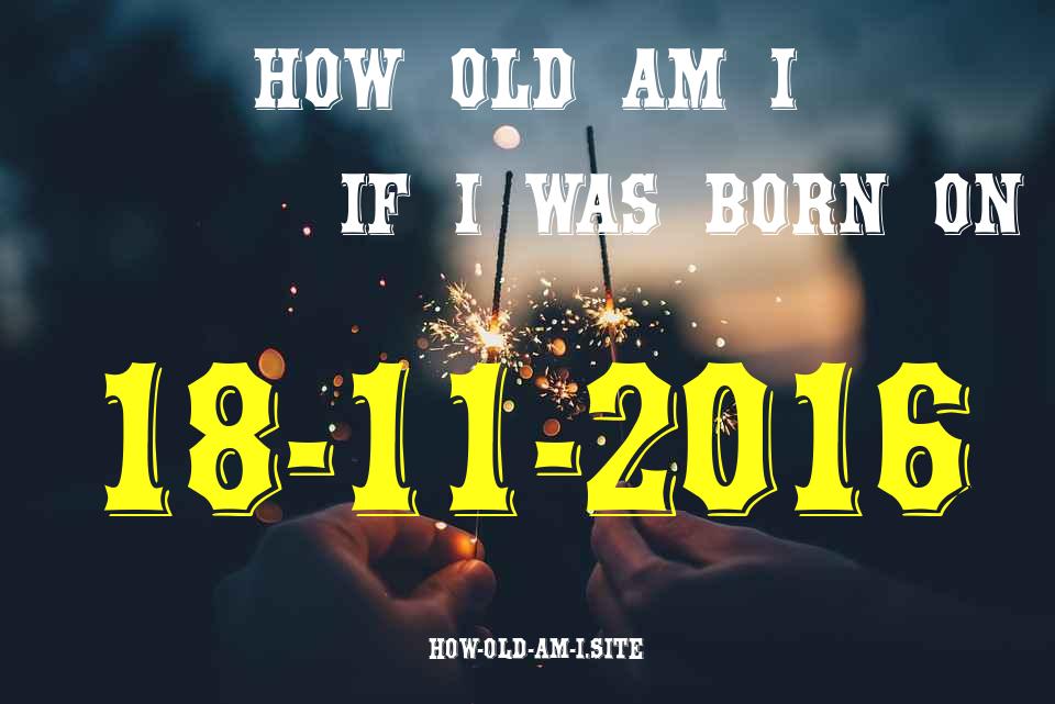 ᐈ Born On 18 November 2016 My Age in 2024? [100% ACCURATE Age Calculator!]